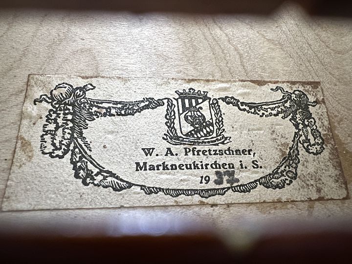 Pfretzschner W.A. - Markneukirchen Anno 1937 - G-596